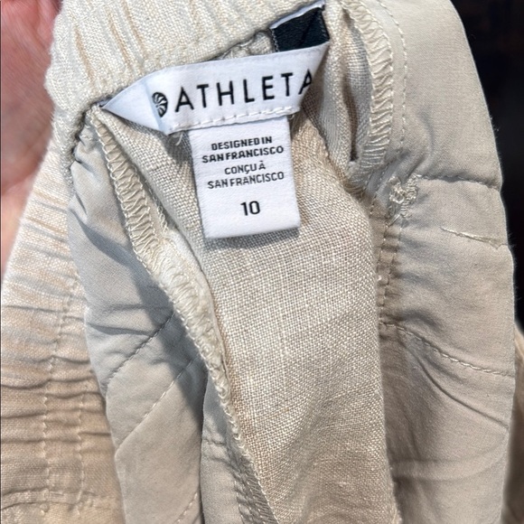 Athleta Voyager 100% Linen Pants high waist Size 10 - Picture 7 of 13